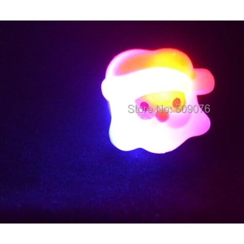 1152pcs/lot Led Finger Ring flashing finger light Santa Claus LED Light Up Soft Jewelry Ring for Christmas Party Decoration