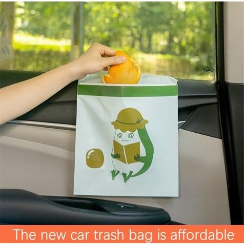 15pcs disposable self-adhesive car garbage bag garbage rack degradable garbage storage bag for car office kitchen