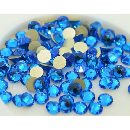 16 Cut Face Crystal Rhinestone ss20 4.6-4.8mm Capri Blue 3D Nail Art Strass Non hotfix Rhinestones