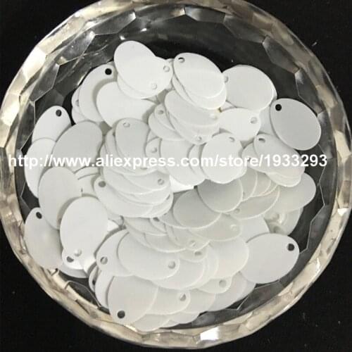 2000pcs 9*12.5mm White Color Side Hole Egg Shape Flat Loose Sequin Paillette Sewing,Wedding Craft,Kids DIY Garment Accessorie