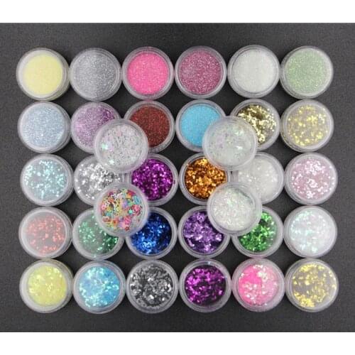 34 Colors Resin Pigment Mica Powder Glitters Sequains Nail Art Jewelry Making