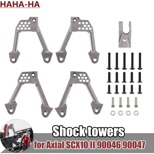 4pcs Metal Front Rear Shock Absorbers Mount for 1/10 RC Crawler SCX10 II 90046 90047 Upgrade Parts