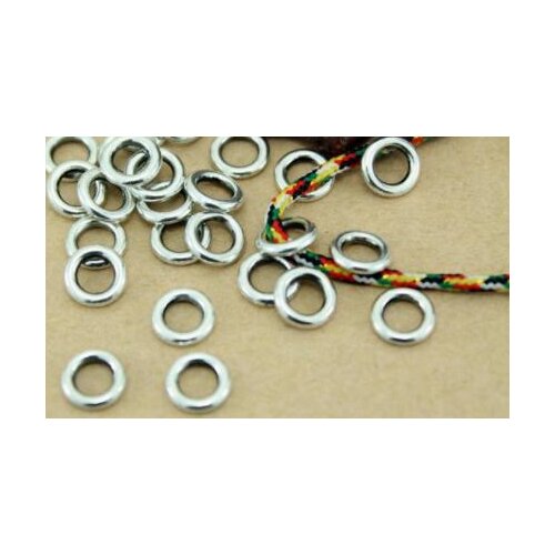 50pcs/lot 8mm Craft Tibetan Silver Circle bracelet Pendants Handmade Decorative Metal DIY Jewelry For Men Women fh45s