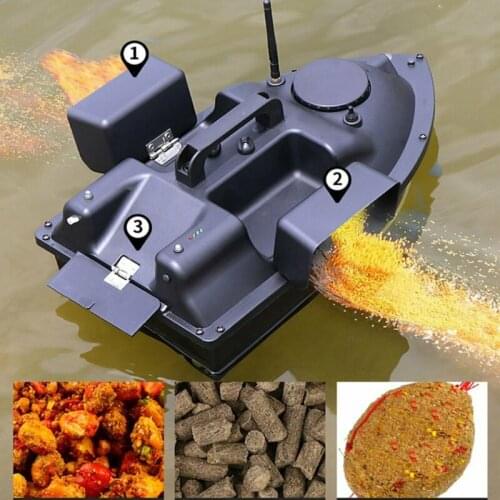 500M Wireless Remote Control Bait Boat Hook Post Boat 3 Hoppers Carp Fish Speedboat LCD GPS Carp Fishfinders With Sonar Sensor