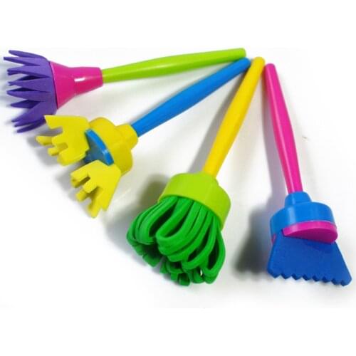 Baby Children Kids Cute Pattern Graffiti painting brush hand DIY auxiliary mop sponge brush 4 pcs EVA rotary brush Painting Tool