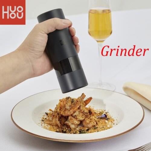 Huohou Electric Automatic Mill Pepper and Salt Grinder 5 Modes Peper Spice Grain Porcelain Grinding Core Mill Kitchen Restaurant