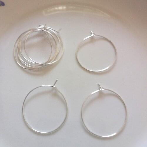 Hot 20pcs Nine Character Earrings Metal Big Circle Smooth Fashion Women Earring Diy Ear Jewelry Accessories