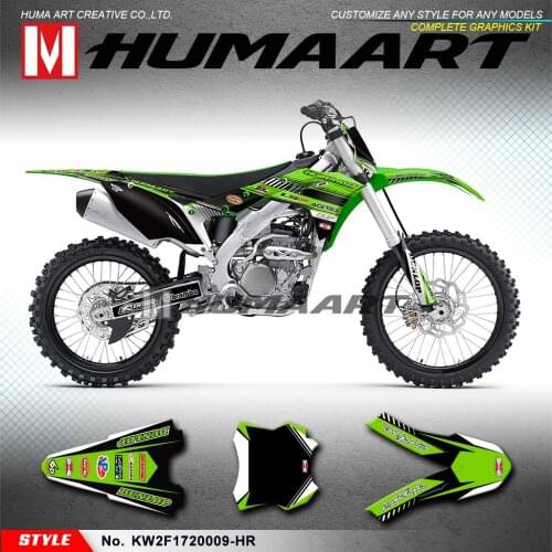HUMAART Motocross Stickers MX Decals Motorcycle Graphics Décor for KX250F KXF 250 2017 2018 2019 2020, Customizable