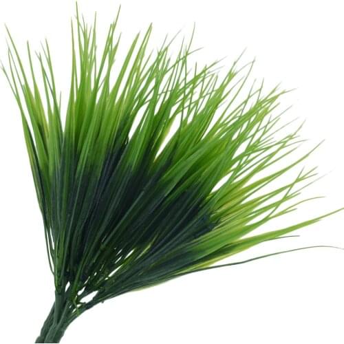 10pcs/lot Green Grass Artificial Plants Plastic Fake Flower Household Wedding Arrangement Christmas Living Room Decoration
