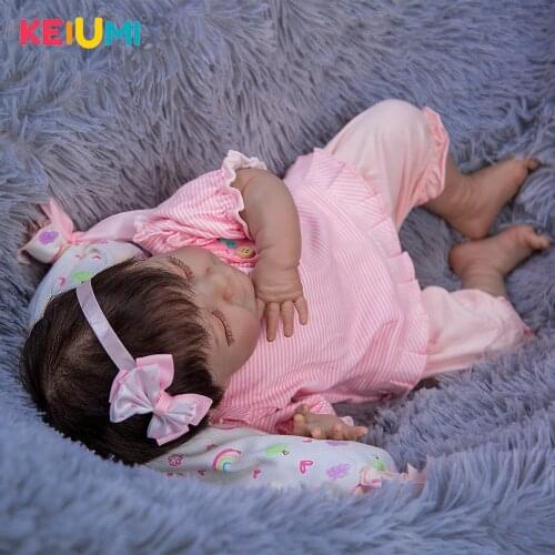 KEIUMI Cute Sleeping 20 Inch PP Cotton Reborn Baby Doll Accessories Free For Kid Birthday Present Playmate Toy
