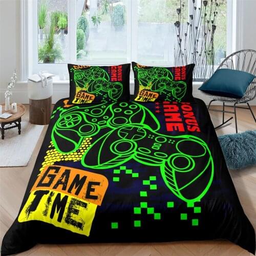 3D Digital Gamer Printing Bedding Set Boys Quilt Cover With Pillowcases 2/3pcs Twin Double Full Queen King Size Comforter Set