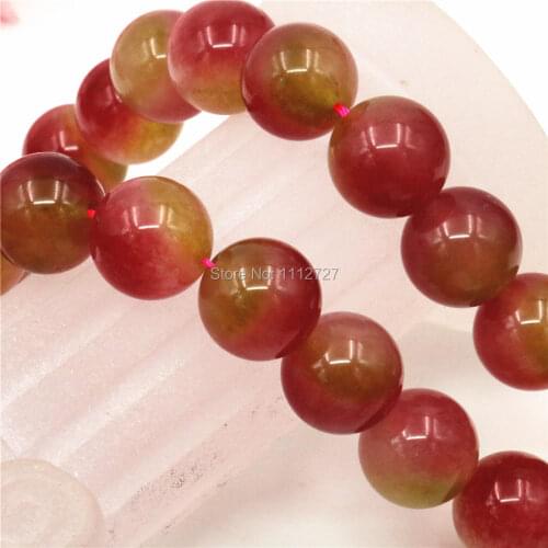 8 10 12mm Watermelon Tourmaline Crafts Loose DIY Round Beads Ball Semi Finished Stones Jewelry Making Women Girl Christmas Gifts