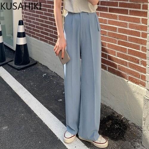 KUSAHIKI Women's Straight Trousers
