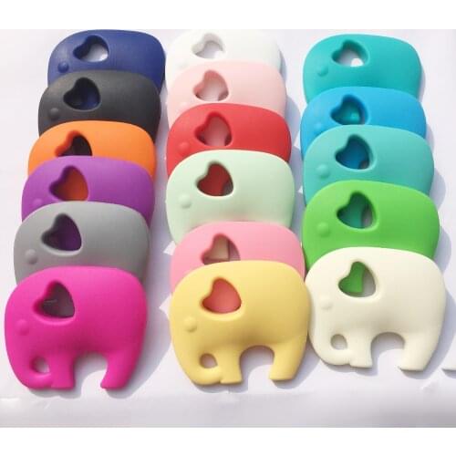 HOT! 10pcs/lot Elephant Silicone Pendant or Teether - Mix colors Silicone Nursing Necklace, silicone elephant Pendant