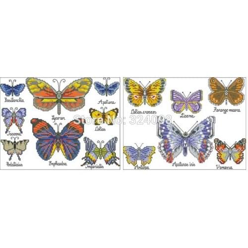 Butterfly specimen animals patterns Counted Cross Stitch 11CT 14CT 18CT DIY Chinese Cross Stitch Kits Embroidery Needlework Sets