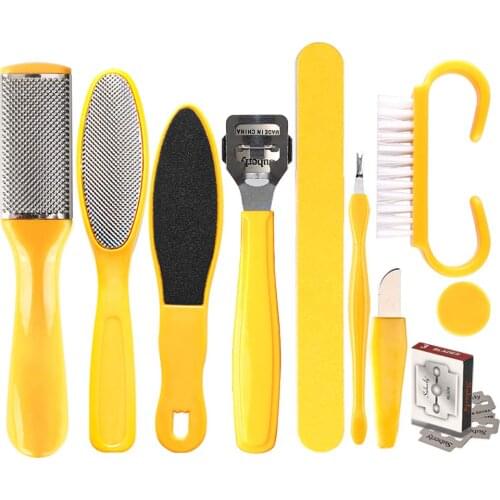 10 in 1 Professional Pedicure Kit Tools, Foot Rasp, Foot File Scraper Care Tool and Dead Skin Cleaner Set