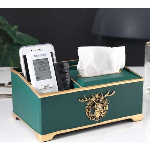 Nordic Luxury Paper Towel Box Creative Household Multi-function Carton High Grade Living Room Desktop Remote Control Storage Box