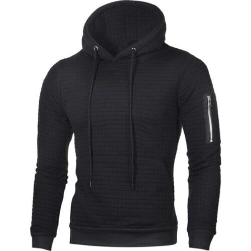 Autumn and Winter New Mens Jacquard Sweater Long Sleeve Hoodie Warm Color Hooded Sweatshirt Jacket