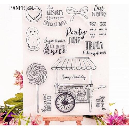 PANFELOU 15.5x21.5 Candy float Transparent Clear Silicone Stamp/Seal DIY scrapbooking album Halloween clear stamp sheets