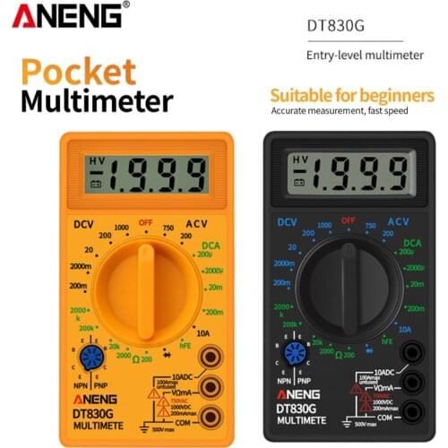 ANENG DT830G Portable Multimeter Handheld LCD Digital Multimeter Backlight AC/DC Ammeter Voltmeter Ohm Tester Meter TOOLS