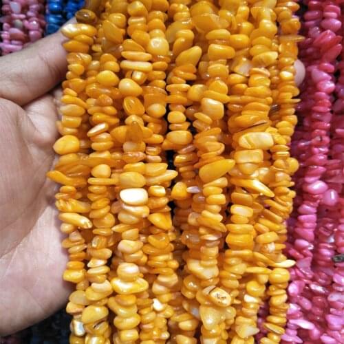 Natural Gravel Shell Beads 5-8mm Irregular Orange Shell Beads Stone For Jewelry Making DIY Bracelet Necklace 34'' Wholesale