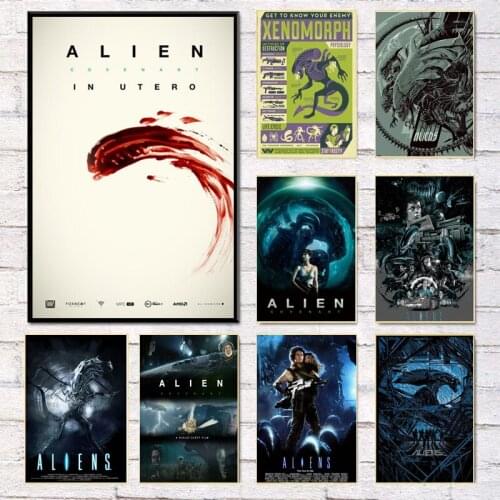 Retro ALIEN COVENANT Horror Movie Film Classic Painting Poster Print Canvas Art Wall Pictures for Living Room Home Artwork Decor