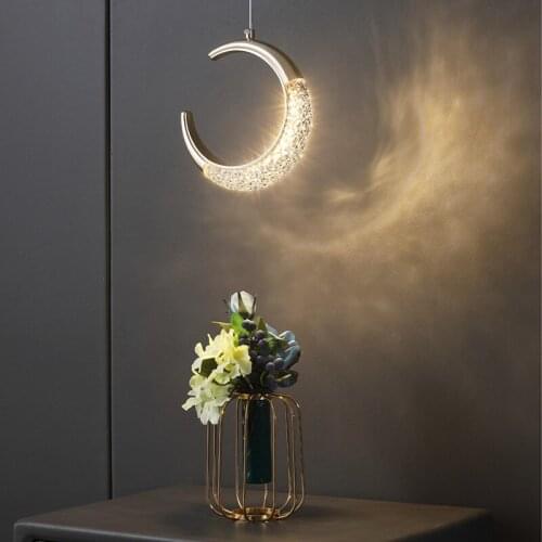 Light luxury bedside chandelier bedroom warm and romantic post-modern minimalist creative personality single head chandelier