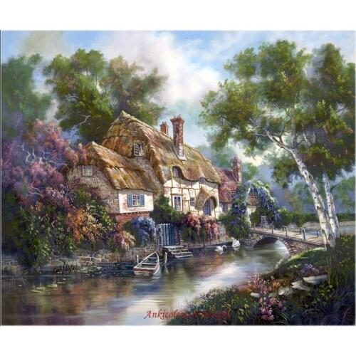 Needlework for embroidery crafts DIY DMC Color High Quality - Counted Cross Stitch Kits 14 ct Oil painting - Stonewall Cottage