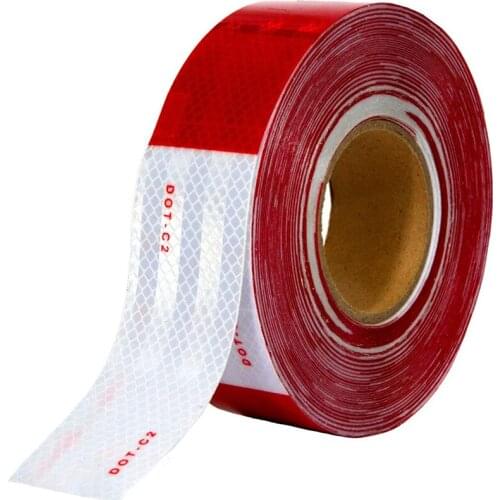 Reflective Tape Roll Red White Trailer Reflector Caution Safety Warning Visibility Film Truck Car Adhesive Sticker 150' X 2"