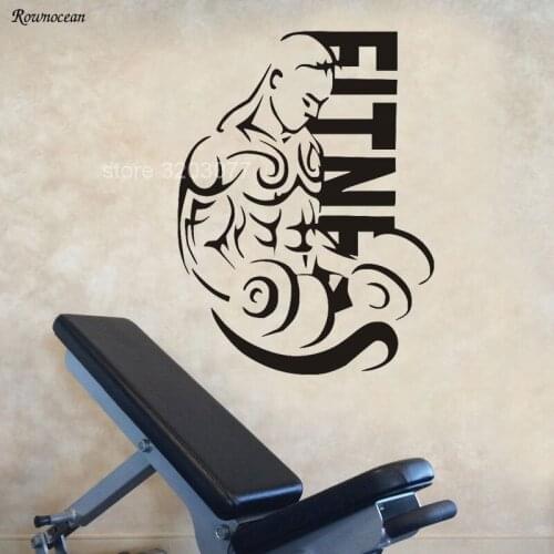 Man Gym Wall Sticker Fitness Sport Vinyl Sticker Home Wall Art Decor Interior Removable Design Poster G-30