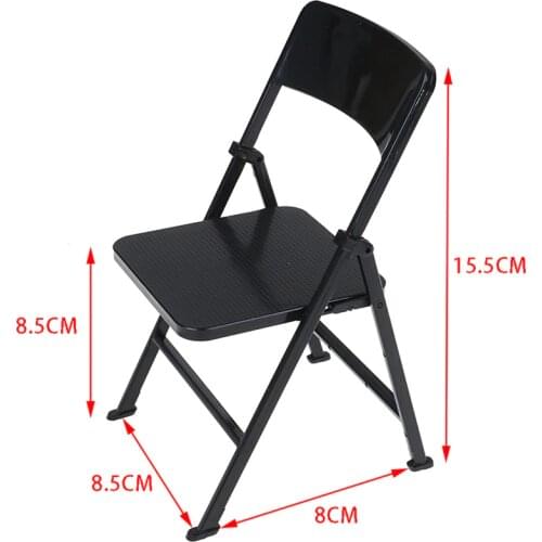 1/6 Scale Dollhouse Miniature Furniture Toys Folding Chair for Dolls Action Figure Gold