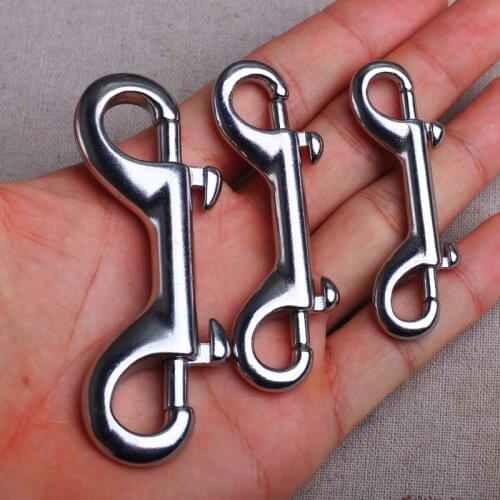 1Pcs 65/78/90MM Stainless Steel Quick Carabiner Ended Dave Bolt Snap Clip Hook Dog Lash Accessory