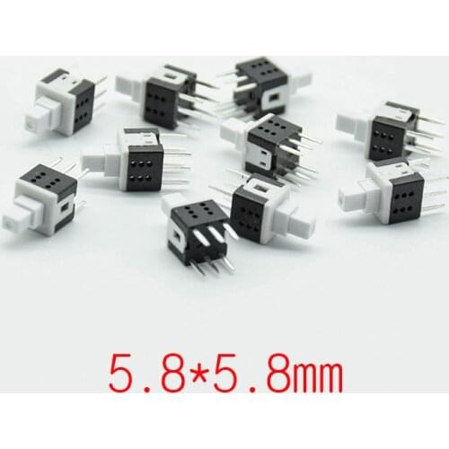 10pcs 5.8*5.8 Self-locking/reset PCB Keyboard Micro Switch Push Tactile Power Self lock On/Off Latching Switch 6pin mini 12V0.1A