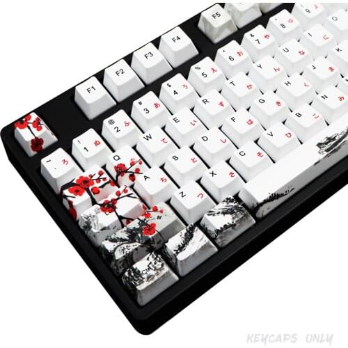 110 Keys PBT Custom Keycap DYE-Sublimation OEM Profile Japanese Font Keycaps is For Cherry MX Switch Mechanical Keyboard