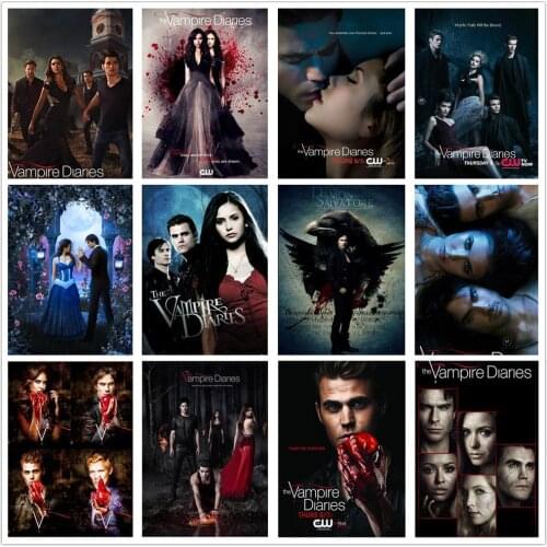 5D diamond painting vampire diaries diamond embroidery poster full diamond cross stitch kit mosaic home wall decoration art gift