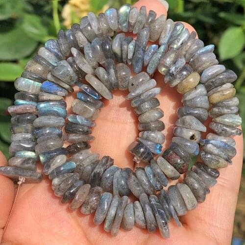 8-12mm Natural Chips Gray Labradorite Stone Dondelle Moonstone Beads For Jewelry Making DIY Beadwork Bracelet Necklace 15"Inches