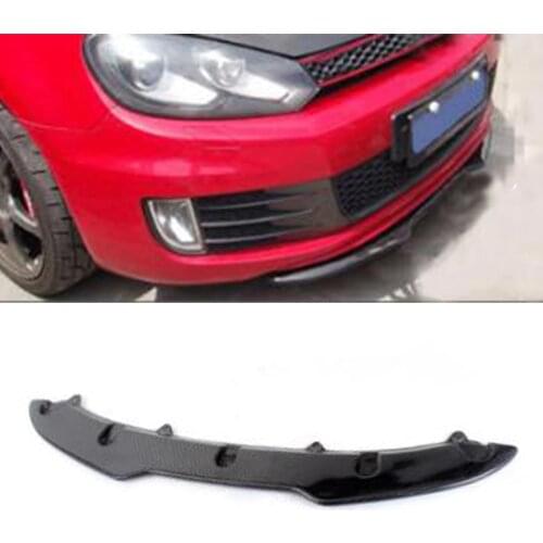 Carbon Fiber Car Front Bumper Lip Spoiler Splitters Aprons For Volkswagen VW Golf 6 MK6 GTI Only 2010 2011 2012 2013 FRP H Style