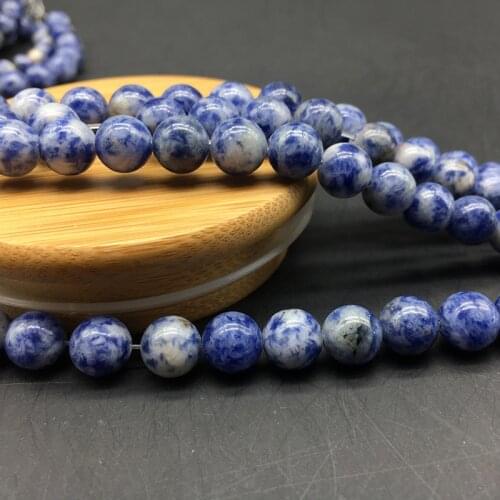 1 Strand Classic Blue Dot Beads Wholesale 4-12mm Natural Stone Beads Diy Jewelry Making Charm Spacer Findings For Bracelet Make