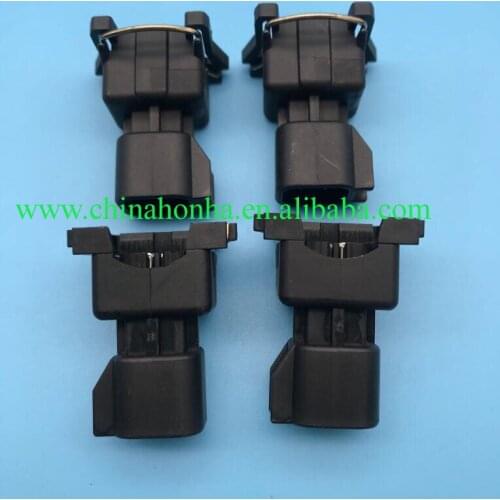 Black 2 pin auto connector (Positive direction) waterproof adapter professional racing V8 engine EV1-EV6 Transition joint