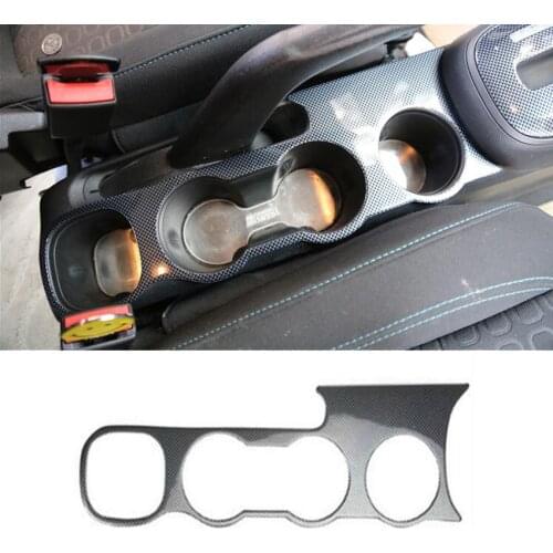 Carbon Fiber Black Car Front Water Cup Holder Panel Frame Bezel Car Sticker For Chevrolet Trax 2014 2015 2016 2017