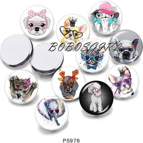 Dog Glasses Girls 12mm/18mm/20mm/25mm/30mm Round Glass Cabochon Flat Back Making Findings P6210