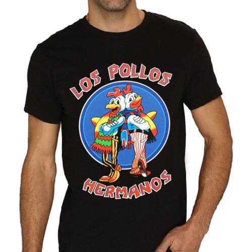 Los Pollos Hermanos T shirt Breaking Bad Chicken Brothers Black Cotton T-shirt Mens T Shirt Cosplay Shirt Loose Summer