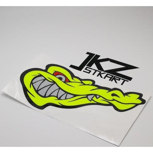 JKZ STKART Vinyl Die Cut Multi-layer Stickers Decals Cartoon Crocodile Head 15cm x 8cm for ATV Motor Bike Laptop Helmet Sticker