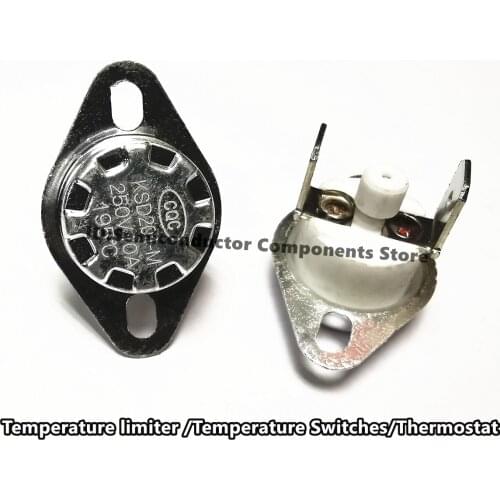 2PCS KSD201-M 10A250V 195C195degree KSD303 Manual reset Ceramic high temperature resistant temperature thermal switch Thermostat