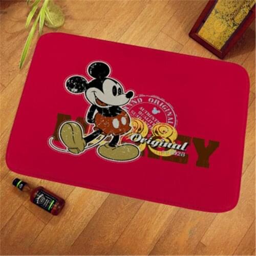 Multiple Sizes Disney Mickey Minnie Rug Kids Crawling Game Mat Bedroom Decor Rug Indoor Welcome Soft Door Mat Gift