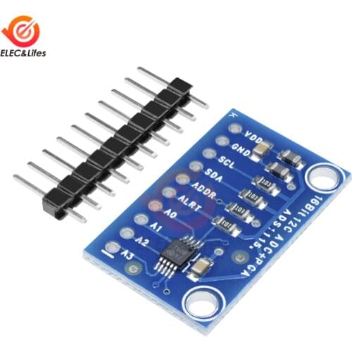 16 Bit I2C IIC ADS1115 Module ADC 4 channel AN0 AN1 AN2 AN3 with Pro Gain Amplifier board For Arduino RPi module