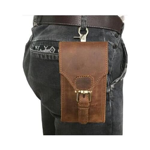 Genuine Leather Mobile Phone Cover Case Pocket Hip Belt Pack Waist Bag Father Gift for Xiaomi Redmi Note 5 Pro Vkworld S8