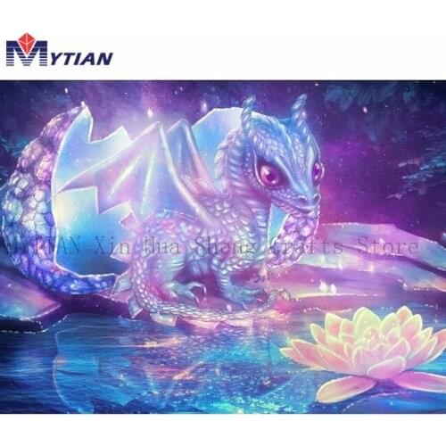 New Diy 5D Diamond Painting Cross Stitch Kits Young Dragons Break Out of The Shell Full Square Round Drill Diamond Embroidery