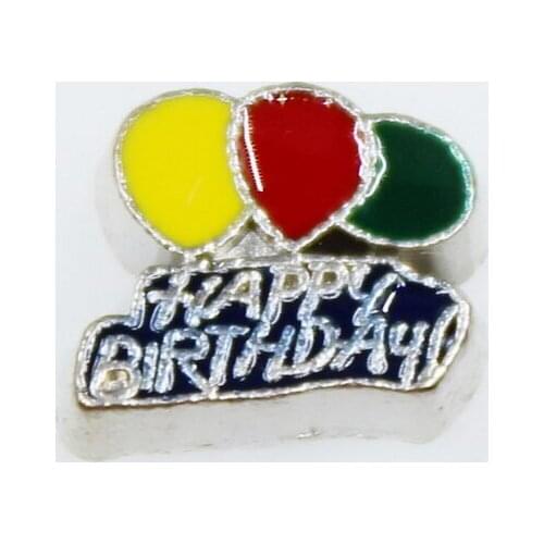 New arrival 20pcs/lot Happy Birthday floating charms living glass floating memory pendant lockets for diy jewelry