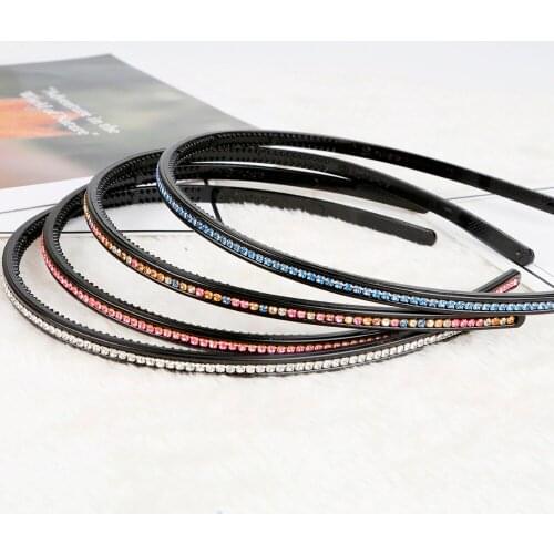 New Arrival 3pcs/bag Plastic Headband Wavy Sideband Glass Drill Lady Rhinestone Headband Hair Accessories